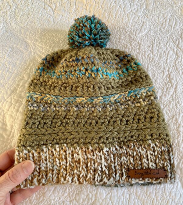 Khaki Mix Bobble Hat - Image 3