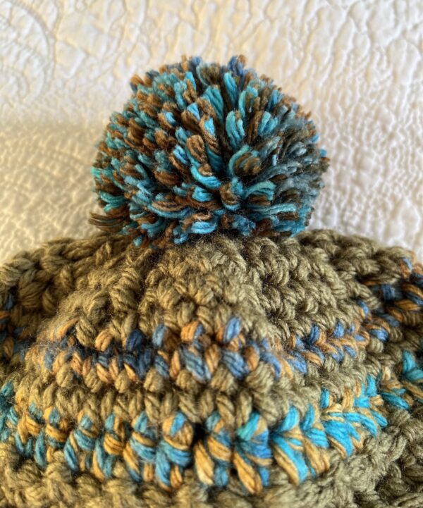 Khaki Mix Bobble Hat - Image 4