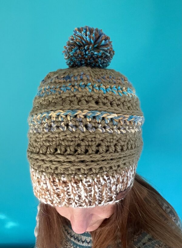 Khaki Mix Bobble Hat - Image 2