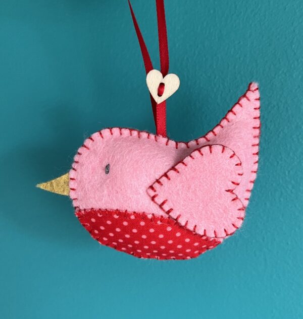 Pink with red dotty chest bird. - Image 2